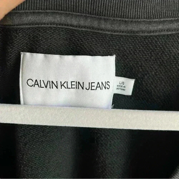 Calvin Klein Jeans Charcoal Black Pullover Sweater Size L - Picture 8 of 10
